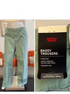 ❣️🆕LEVI’S BAGGY TROUSER PANTS in Granite Green Shade $108 MSRP❣️